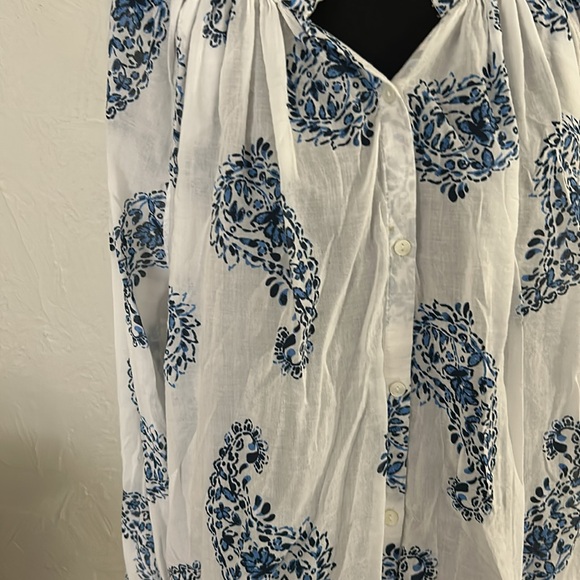 Coastal flowy button down top - Picture 3 of 4